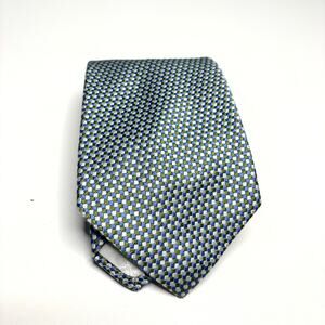 Brooks Brothers 346 Blue, Green, White Square Grid Tie